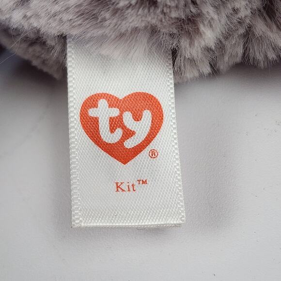 Ty Attic Treasures Kit the Kitty Cat Gray White Kitten Pink Nose 2017 Silky Soft - Picture 7 of 9